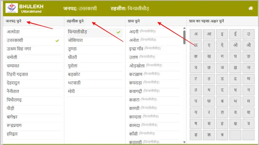 Bhulekh Uttarakhand Khasra Khatauni Jamabandi Nakal Check Online - bhulekh.uk.gov.in 2